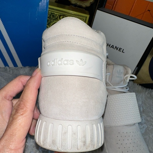 Adidas Shoes Mens 10 Tubular Invader Strap Running Sneakers Lace Up BB5038 White - Picture 8 of 13